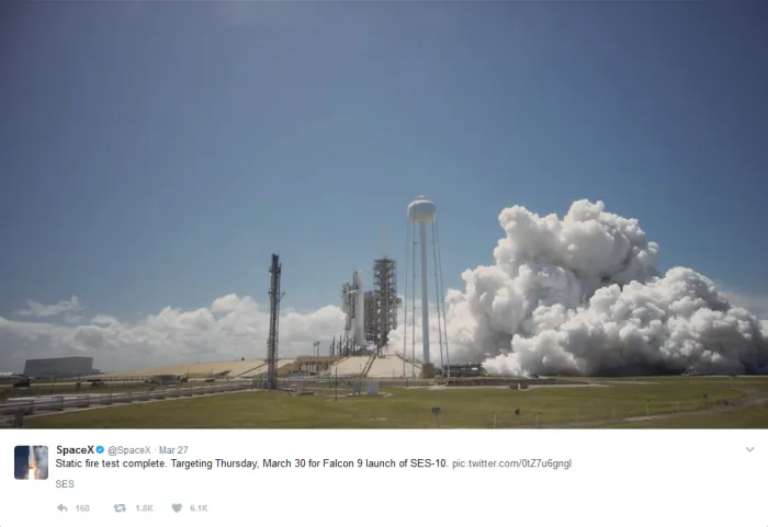 SpaceX宣布3月30日发射可回收火箭“猎鹰9号”