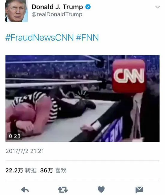 不只是开炮！特朗普发视频“狂揍”CNN