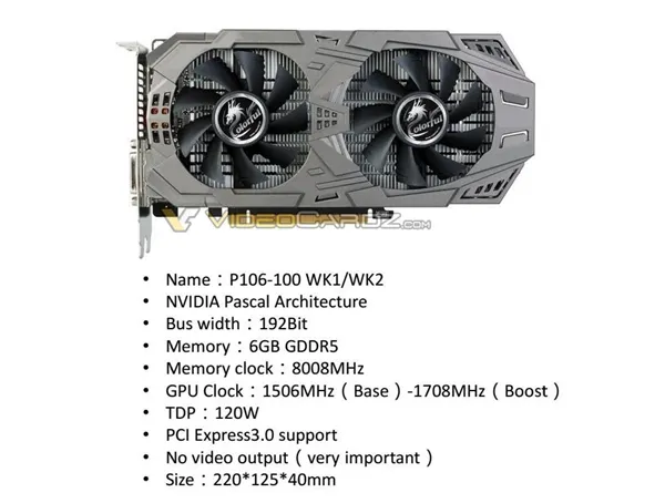 NVIDIA全新挖矿卡GP104曝光：别想玩游戏