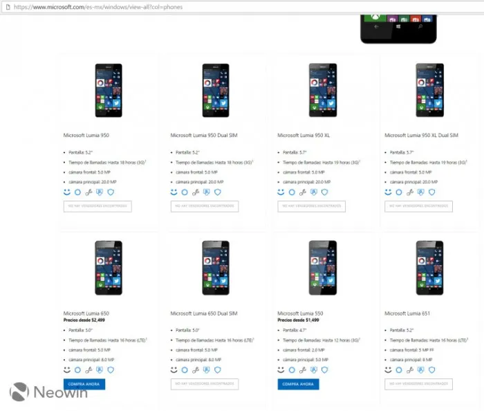 微软墨西哥网站惊现Lumia 651智能手机