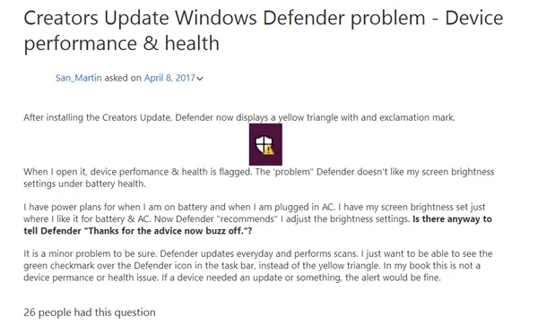 Windows 10创意者更新被狂吐槽：黄色叹号不胜其烦