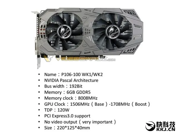 挖矿专用！无显示接口的全新GTX 1060果真来了