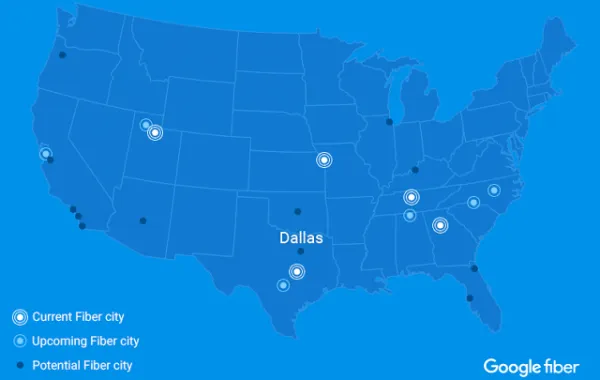 谷歌宣布在达拉斯推出Google Fiber服务