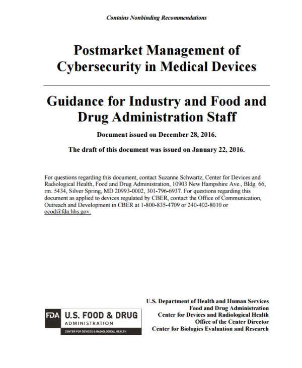 FDA网络安全指南将帮助医疗设备制造商应对不断变化的网络威胁
