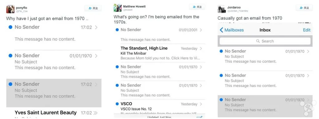 iPhone用户：来自1970年的邮件是什么鬼？