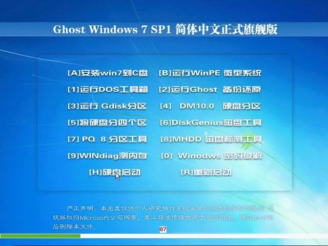 【高效 稳定】Windows7 sp1 Ghost 32位 旗舰装机版