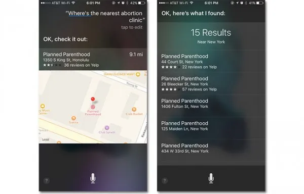 苹果纠正Siri“堕胎”等关键词的搜索错误