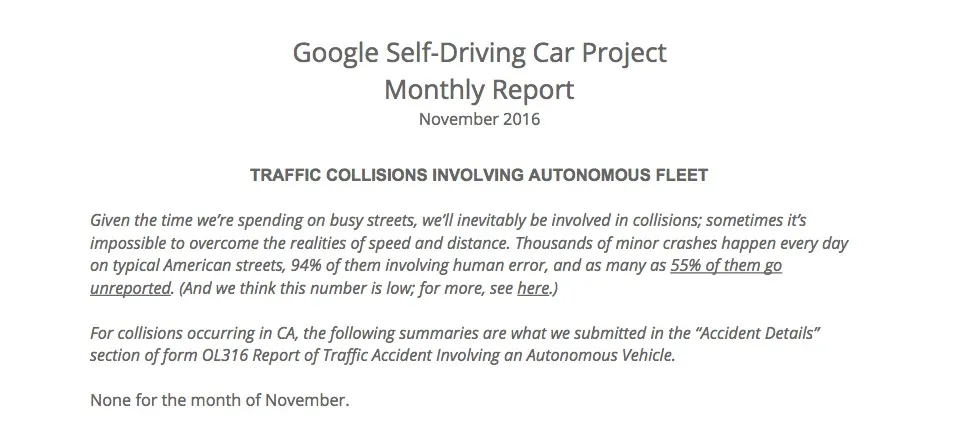 心疼，Google居然悄悄地取消了自动驾驶月报