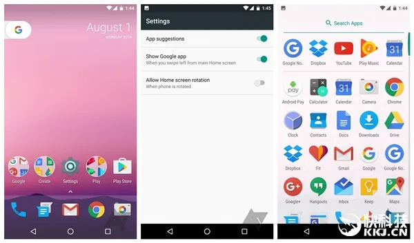大变样！新Nexus安卓7.0桌面曝光：取消程序抽屉、搜索框