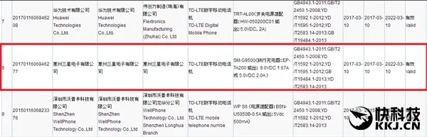 三星Galaxy S8国行通过3C认证：Note 7同款充电器