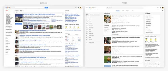 Google News宣布采用新界面：更简洁