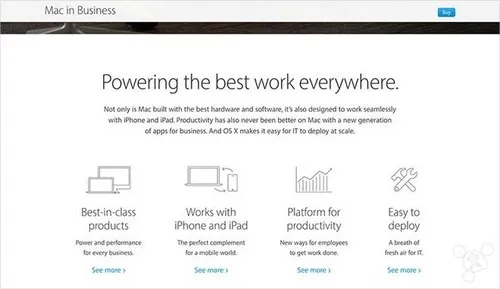 苹果今推出全新Mac企业页面：崭新的一天