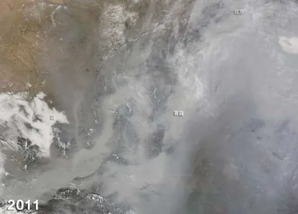 NASA记录北京雾霾15年 变化触目惊心