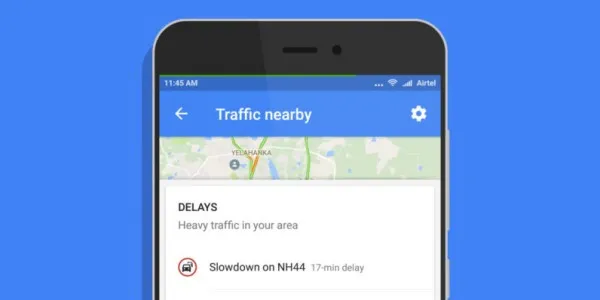 [图]Google Maps新增“Traffic Nearby”功能：实时显示附近拥挤街道