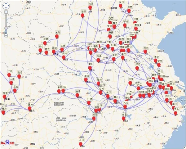 这个网站可以看到古代诗人轨迹地图 网友：李白这是在打野？