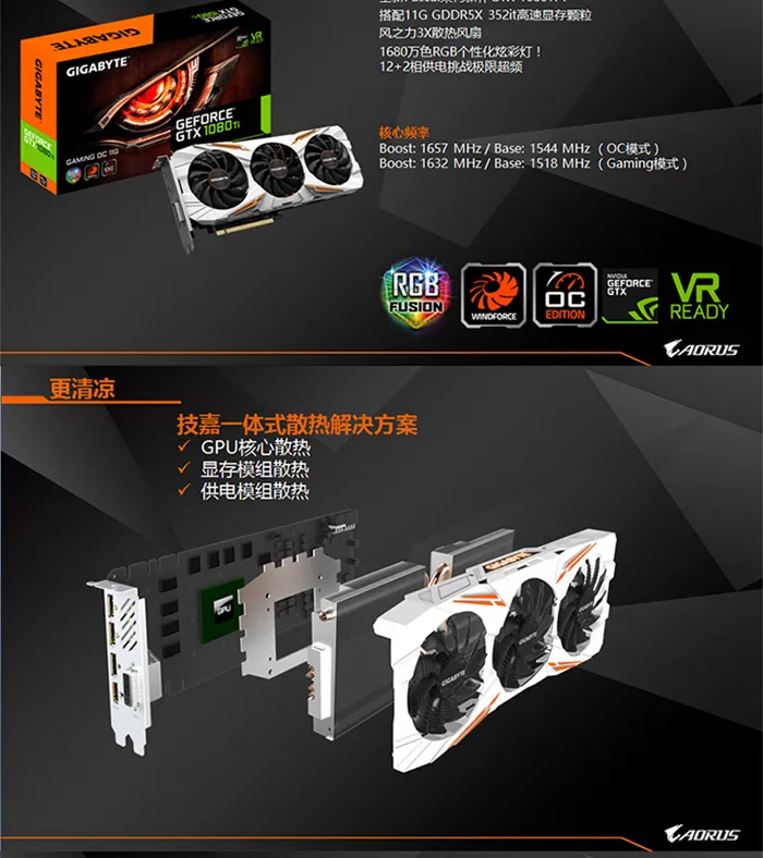 非公版扎堆上市，技嘉GTX 1080Ti Gaming OC只要5699元