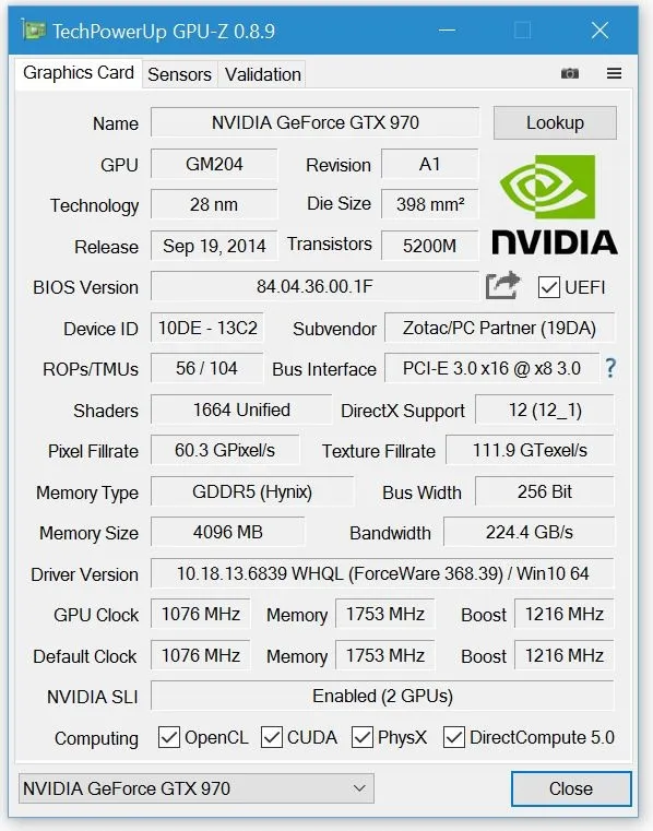 gpuz089發佈正式支持amd北極星gtx1070