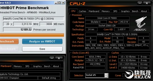 Intel i9-7900X暴超6.01GHz：全球最快桌面CPU