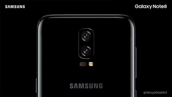 三星Note8概念图是这样：6.4英寸双摄像头