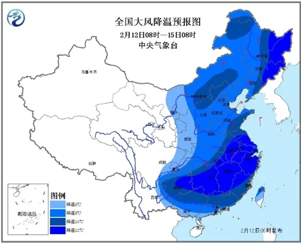 又来了！寒潮蓝色预警：中东部气温将现跳水式下降