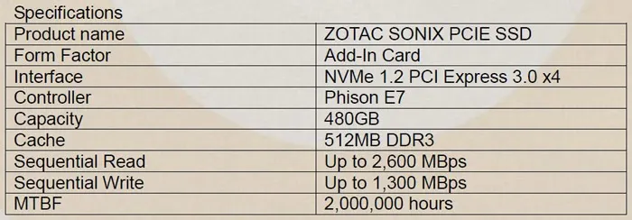 速度可达2600MB/s，索泰正式发布SONIX PCIE 480GB SSD 