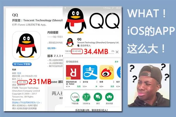 为什么iOS的APP比安卓大好几倍？终于明白了