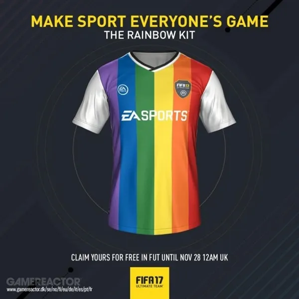 《FIFA 17》被指各种宣传同性恋 EA发飙
