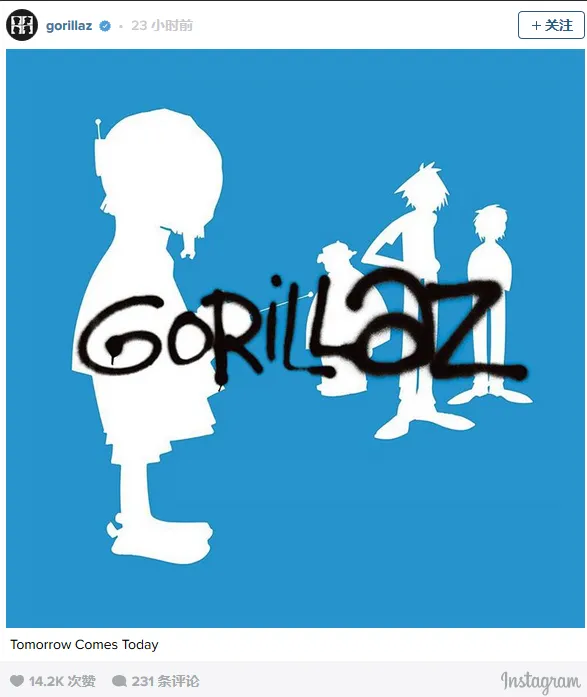 虚拟乐队Gorillaz正式开通Instagram账户