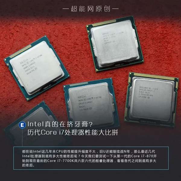 Intel真在挤牙膏？历代Core i7处理器性能大比拼