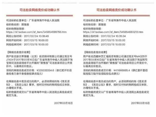 吴长江股权拍卖7.41亿元成交 拍得者账面浮盈6000万