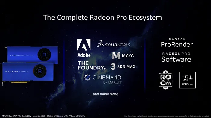 AMD公布了最新的Radeon Pro专业显卡：2X性能、板载2TB SSD