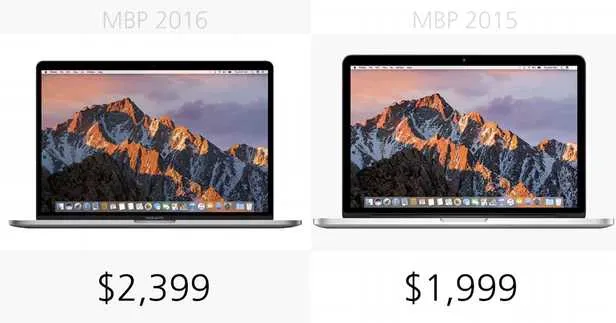 规格参数对比：15寸MacBook Pro 2016 vs 2015