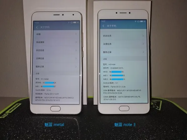 [图+视频]魅蓝note3开箱跑分及与魅蓝metal简单对比