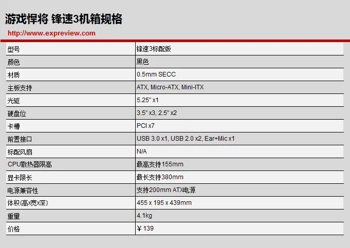 游戏悍将锋速3机箱评测：迈向轻量化