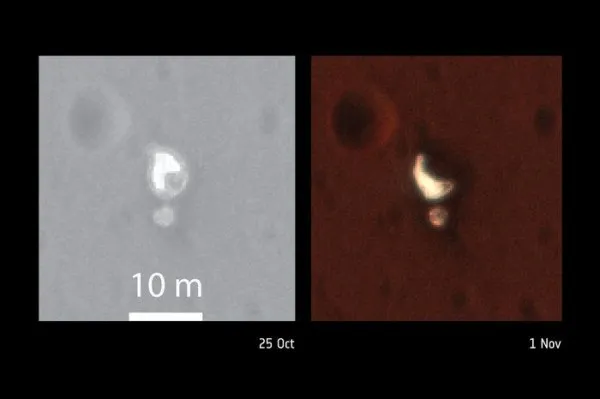 [图]NASA公布欧航局火星着陆器坠毁地彩色图像