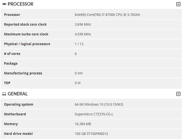 Intel Core i7-8700K 3DMark成绩曝光 确定采用Z370