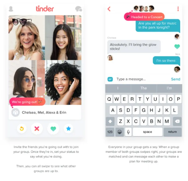 [视频]Tinder为有晚上约会计划的团体推出Tinder Social功能