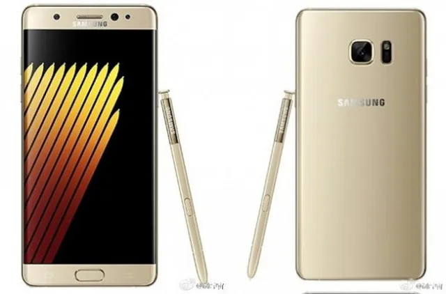 三星Note 7金色版渲染图曝光：正反双曲面屏设计