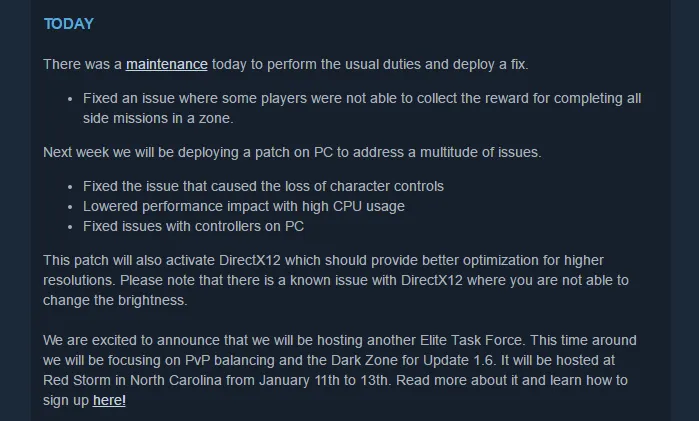 《全境封锁》本周支持DirectX 12，高分辨率下优化更佳