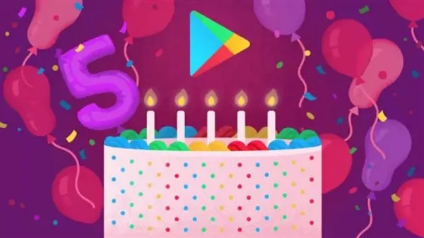 Google Play 5岁生日快乐