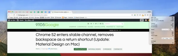 Mac版Chrome 52：更多Material Design元素