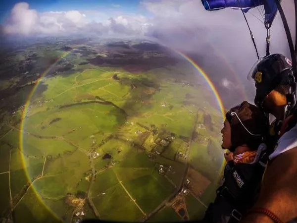 太美腻！5000米高空俯瞰360°全圆形彩虹