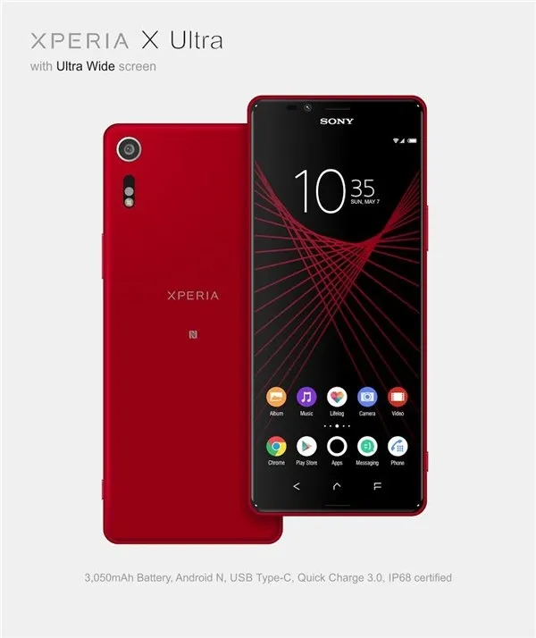 比三星S8更激进！索尼Xperia X Ultra曝光：全面屏