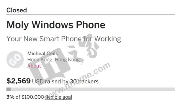中国一厂家众筹Win10手机失败：仅11人购买
