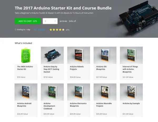 [图]Arduino初学者套件现1.6折销售 原价473美元