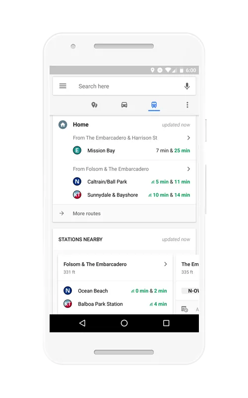 Android版Google地图采用全新设计可快速访问通勤信息