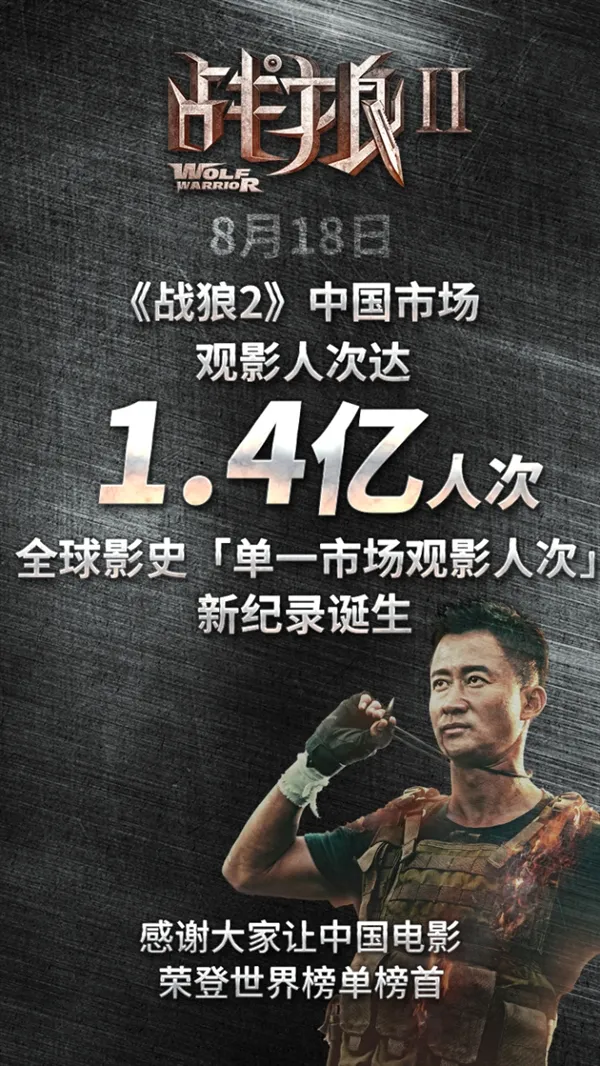 《战狼2》正式突破50亿票房！中国电影奇迹