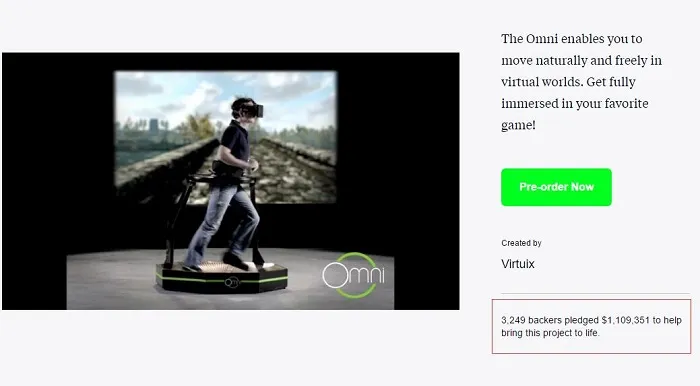 Virtuix VR跑步机取消非美国订单，运输成本已经提高三倍