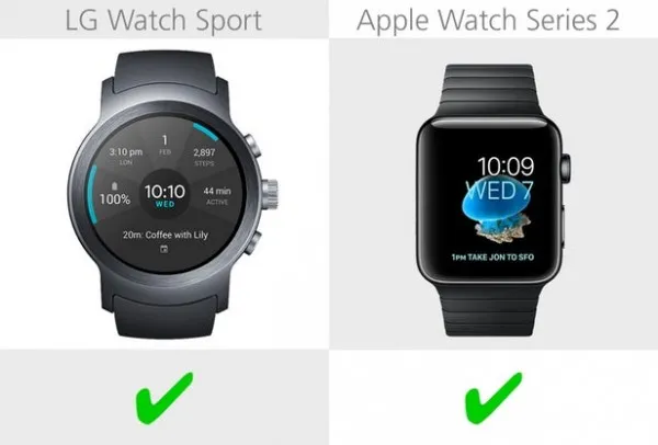 [图]LG Watch Sport和Apple Watch规格参数对比