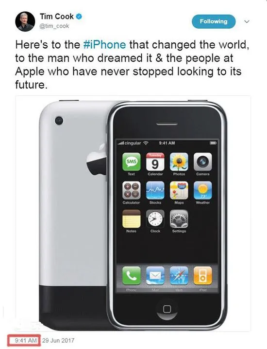 库克发文纪念iPhone上市十周年 时间点有意思